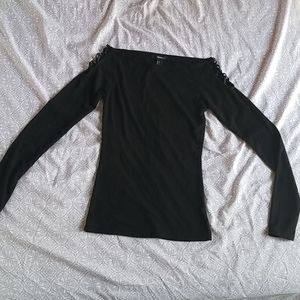 Forever 21 Black Cut-Out Top
